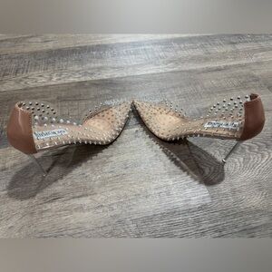 NEW!!! Steve Madden Tolima High Heel Spikes Shoes- Clear/Nude, Women’s Size 8M